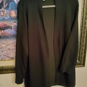 Jet Black Open Front Sweater 2X